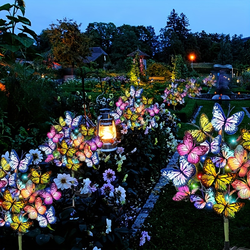 Outdoor Lighting Manufacturers - ソーラー LED バタフライガーデンライト防水カラフルな屋外芝生パスランプ庭パティオフェスティバルクリスマス屋根装飾用