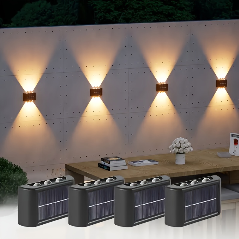 Wall Lighting Outdoor - LEDソーラーライト 屋外防水 ソーラーウォールランプ 上下発光 ガーデンフェンス装飾用 ソーラー式ウォールランプ