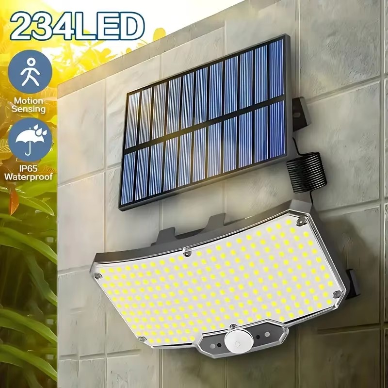 Wall Lighting Outdoor - 234LED ソーラー屋外ライト モーションセンサー 超高輝度 リモートウォールフラッドランプ セキュリティ防水