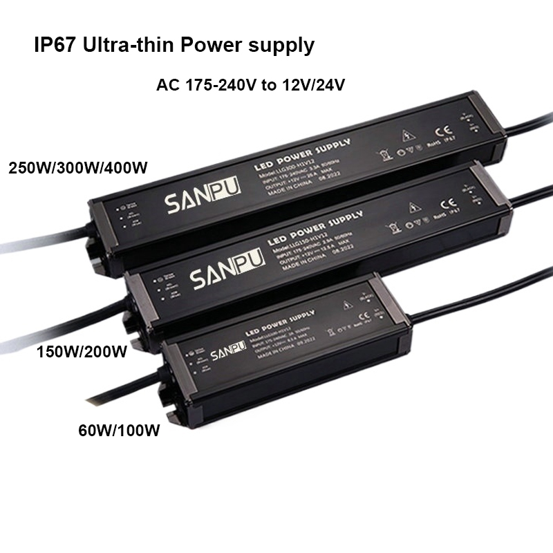 Outdoor Lighting Transformer Box - 超薄型 IP67 防水電源 LED 屋外照明トランス AC175-240V