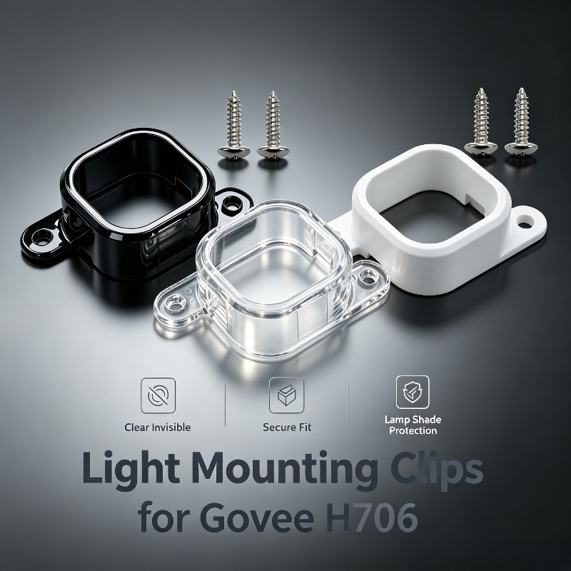 Outdoor Lighting Govee - 44/89/108個のライトクリップ、Govee H706屋外ライト用、クリアLED取り付けホルダー、ネジ付き、ホリデーパーティーの装飾用