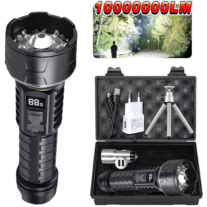 Outdoor Lighting Lanterns - COB LED 懐中電灯充電式ランタン 7 コアキャンプトーチ赤色光警告ランプ三脚を設置可能屋外ハイキング緊急時