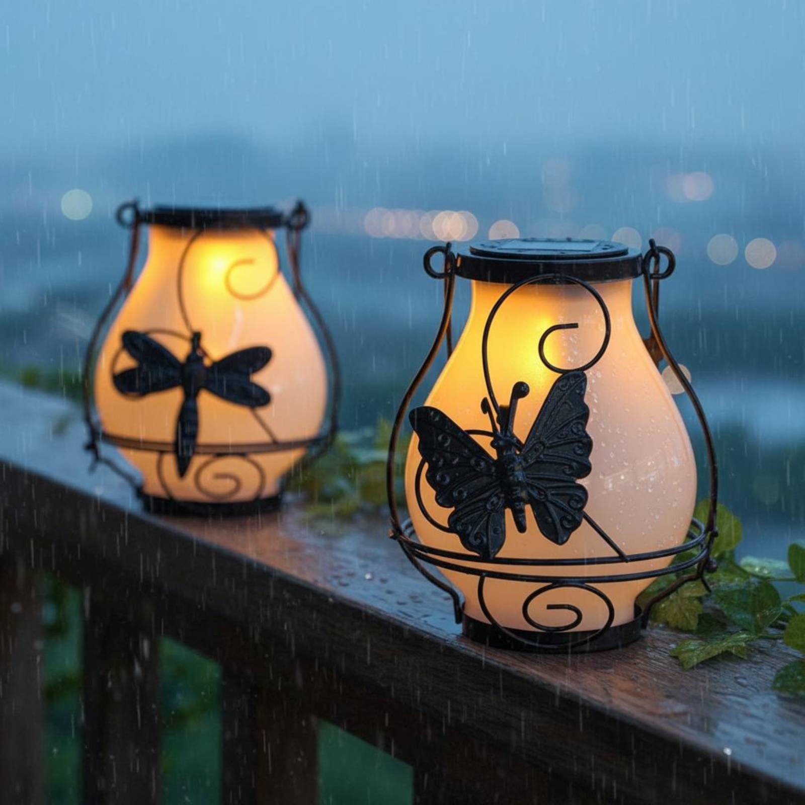 Wall Lighting Outdoor - ソーラーバタフライランタン 防水バタフライソーラーランタン 装飾中庭ライト パティオに使いやすい