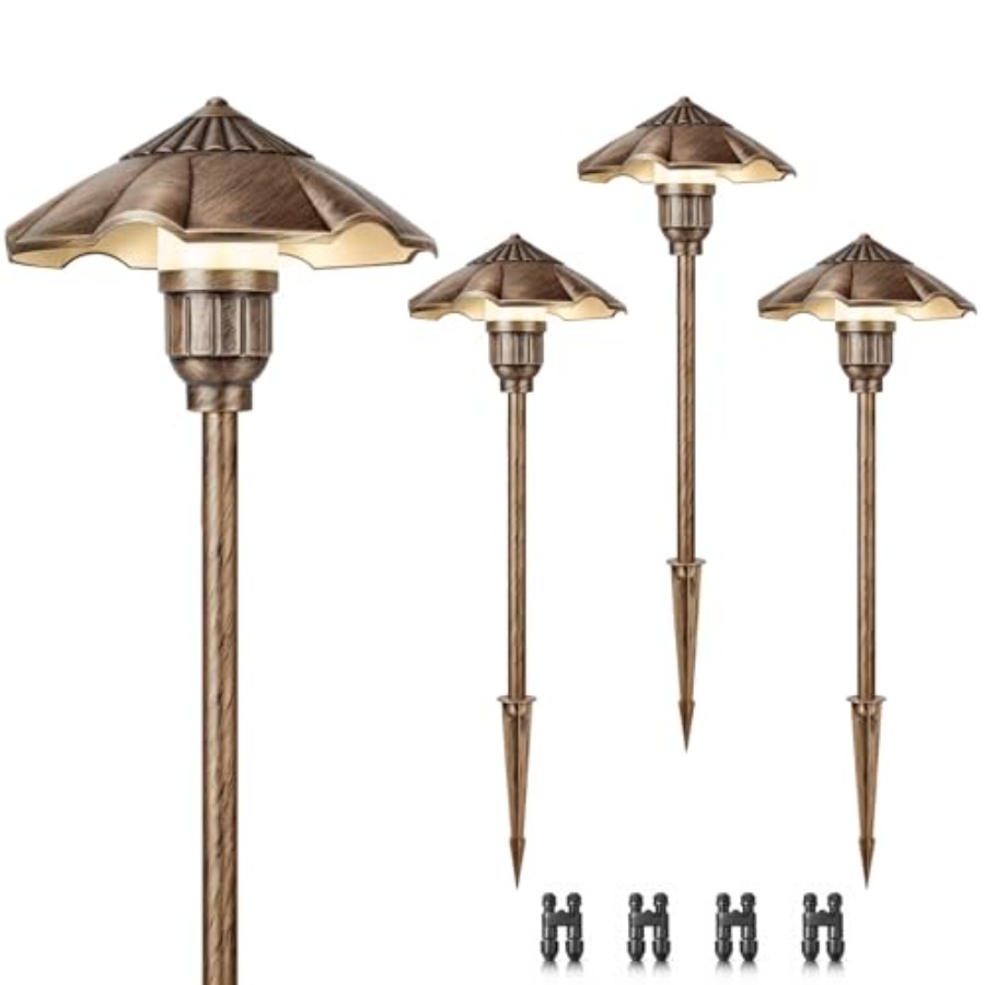Outdoor Lighting Low Voltage - 低電圧景観照明、5W 2900K通路照明、12-24V AC/DC IP65防水アルミニウム有線ヤードライト、屋外パスライト