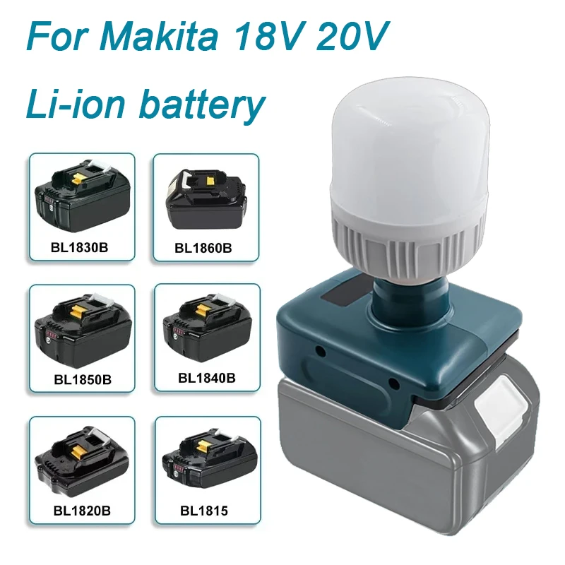 Outdoor Lighting Low Voltage - Makita用LEDワークライト電球、ポータブル低電圧ランプ、照明、キャンプ、屋外、作業、リチウムイオン電池、18ボルト、12W
