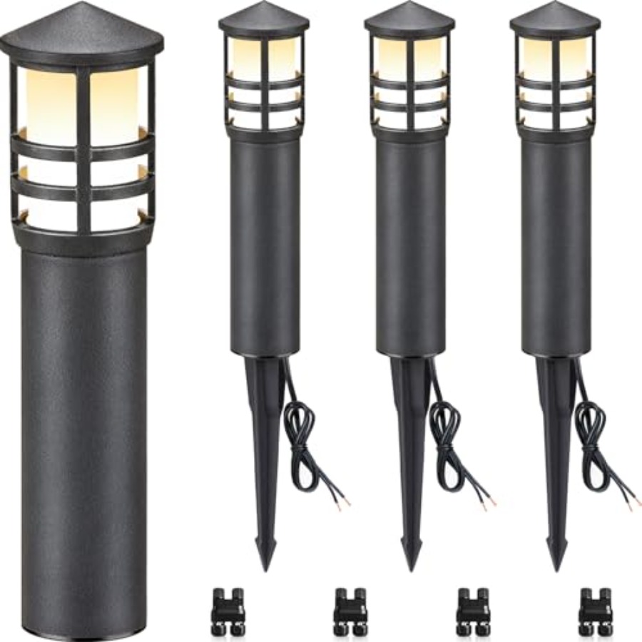 Outdoor Lighting Low Voltage - 4個パック 低電圧パスウェイライト 3W 3000K 12-24V LED景観用ボラードパスライト