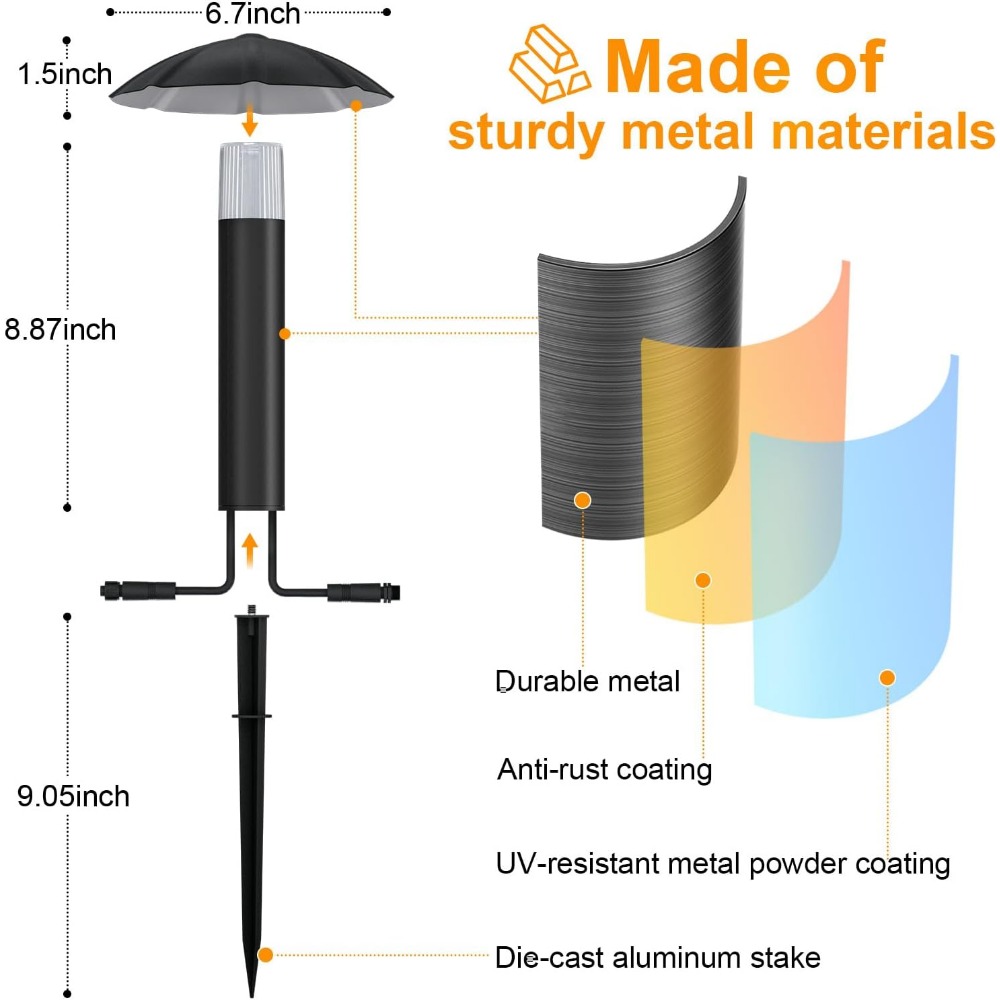 8個入り低電圧景観照明キット：3Wメタル製通路照明、簡単設置 - Outdoor Lighting Low Voltage のレビューと価格