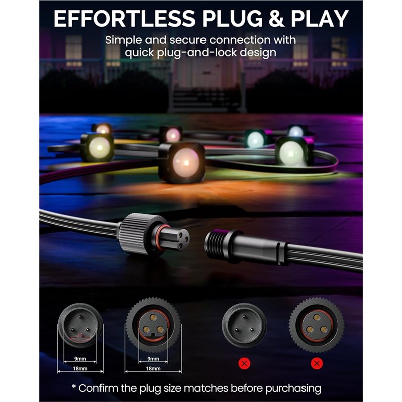 A03F-延長ケーブル(16FT) コード Govee H7 - Outdoor Lighting Govee のレビューと価格