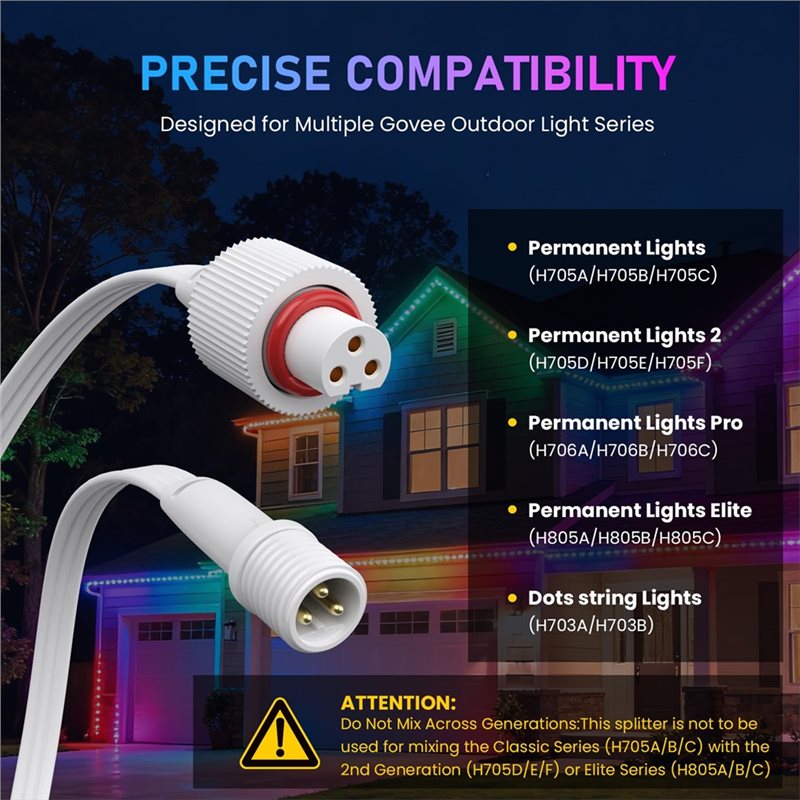 A93Z Y スプリッター防水 22AWG 純銅線 13FT - Outdoor Lighting Govee のレビューと価格