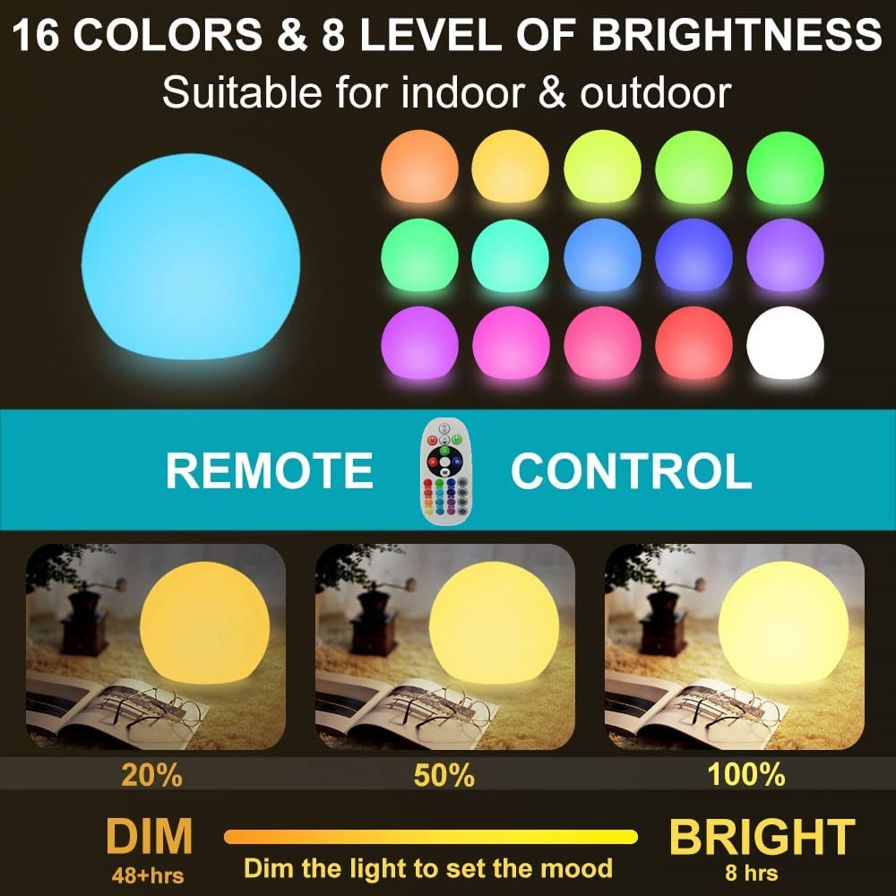 充電式LEDグローイングボールライト、子供、大人用、屋外グロ - Outdoor Lighting Manufacturers のレビューと価格