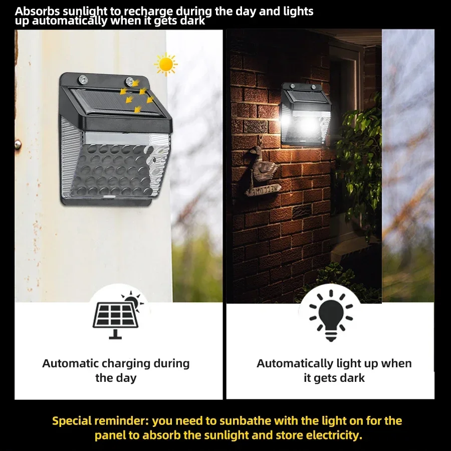 LED ソーラーライト PIR モーションセンサーウォールラ - Wall Lighting Outdoor のレビューと価格