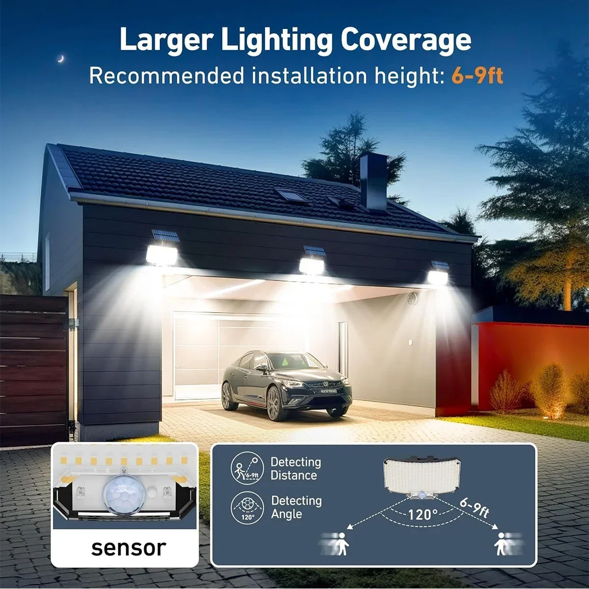 234LED ソーラー屋外ライト モーションセンサー 超高輝 - Wall Lighting Outdoor のレビューと価格
