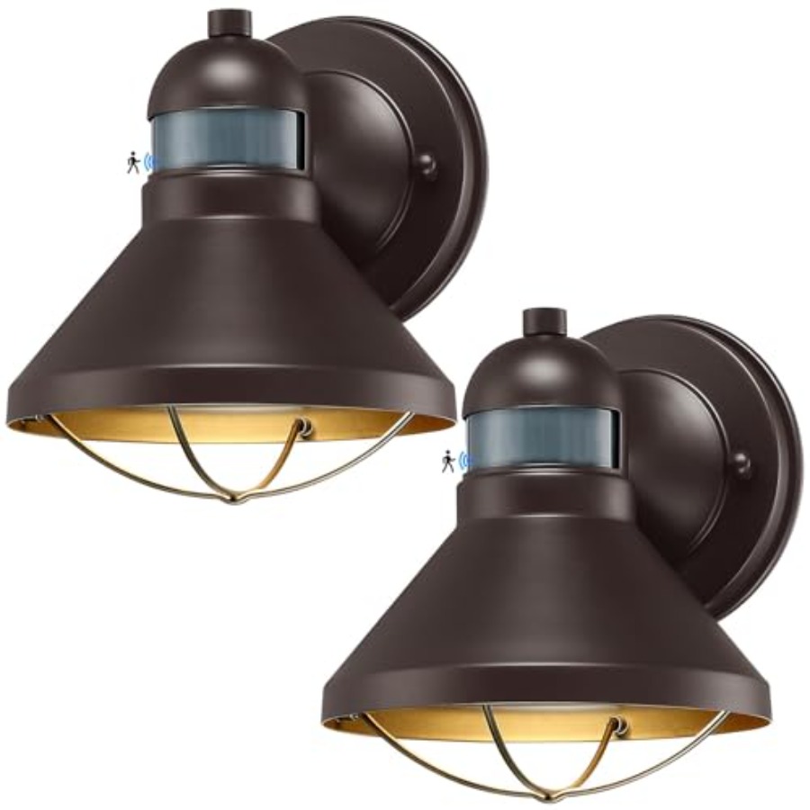 2個パック モーションセンサー付き屋外LEDウォールスコンス - Wall Lighting Outdoor のレビューと価格