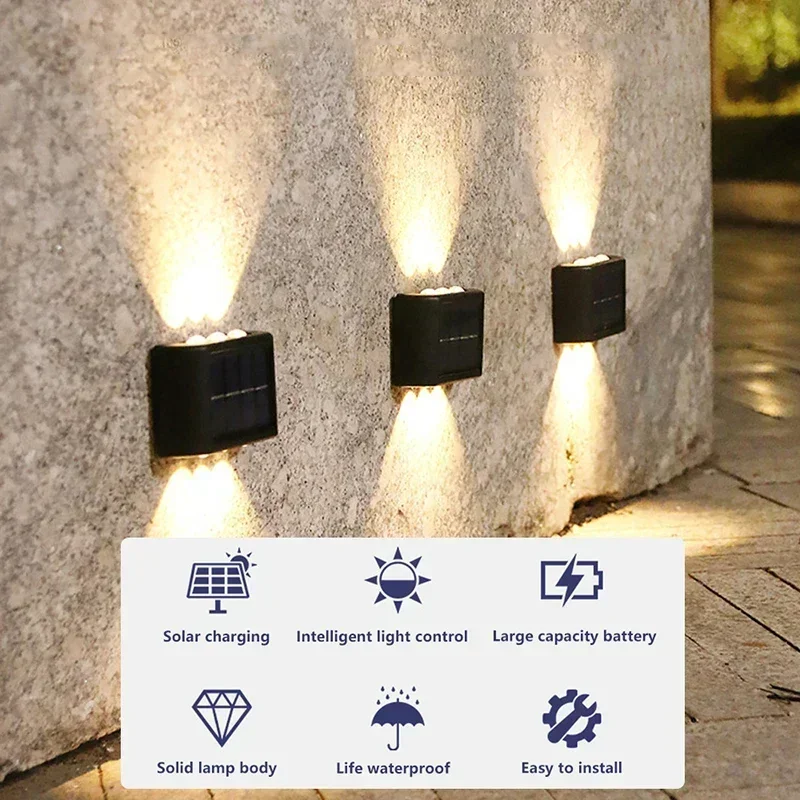 COB ソーラーウォールランプ屋外防水ソーラーライト上下凸レ - Wall Lighting Outdoor のレビューと価格