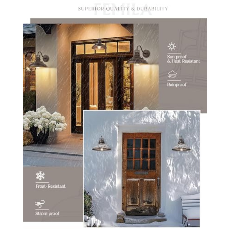 屋外納屋用照明器具、屋外照明器具、ヴィンテージファームハウス - Wall Lighting Outdoor のレビューと価格