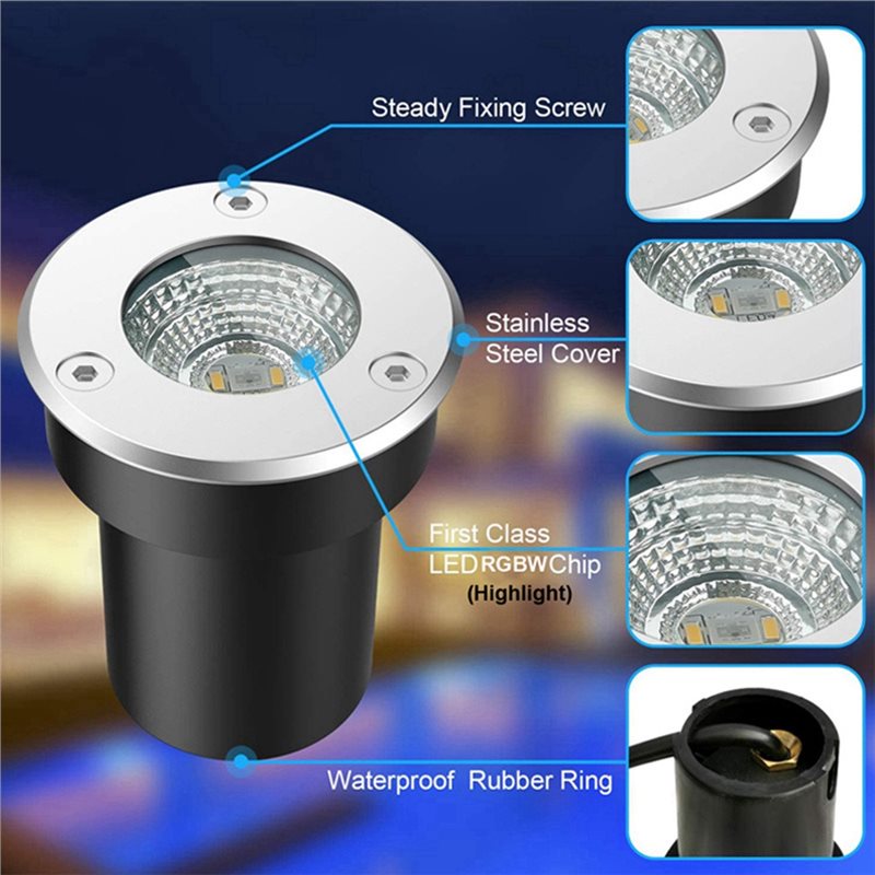 A01F-屋外用12V RGBW埋め込み式ライト3WカラーL - Outdoor Lighting Low Voltage のレビューと価格