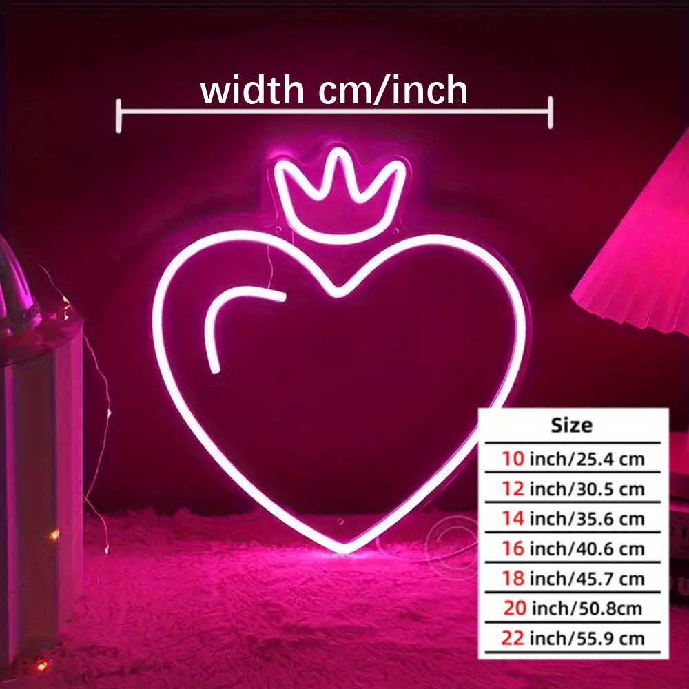 LEDハートクラウンネオンサイン、ピンク＆レッドライトオプシ - Outdoor Lighting Options のレビューと価格