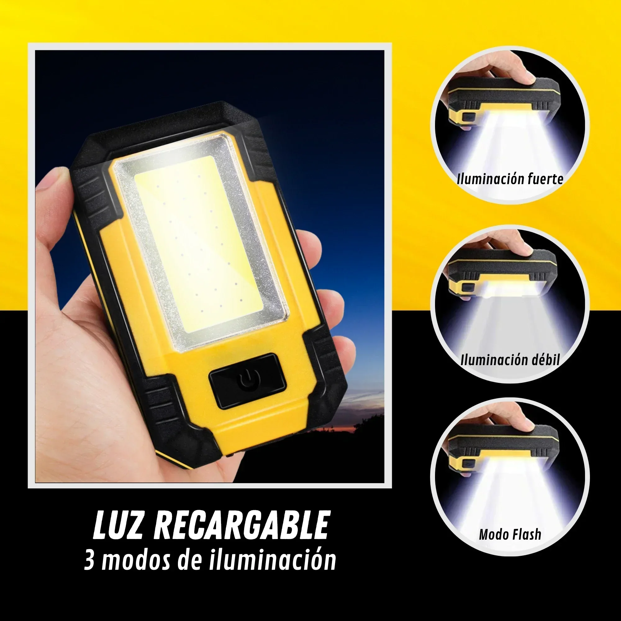充電式 4000mAh 作業灯 超高輝度 COB フラッシュ - Outdoor Lighting Lanterns のレビューと価格