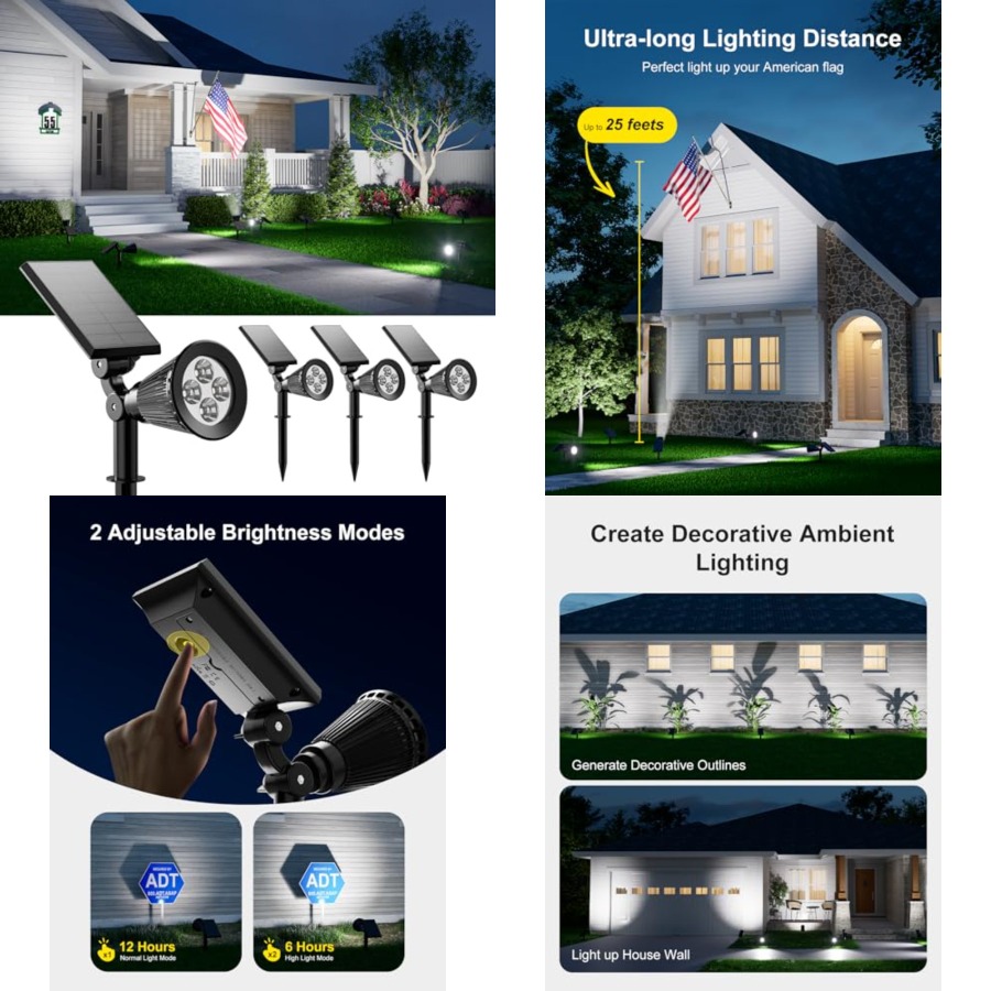 ソーラースポットライト 屋外防水ライト 木、彫像、花、植木鉢 - Wall Lighting Outdoor のレビューと価格