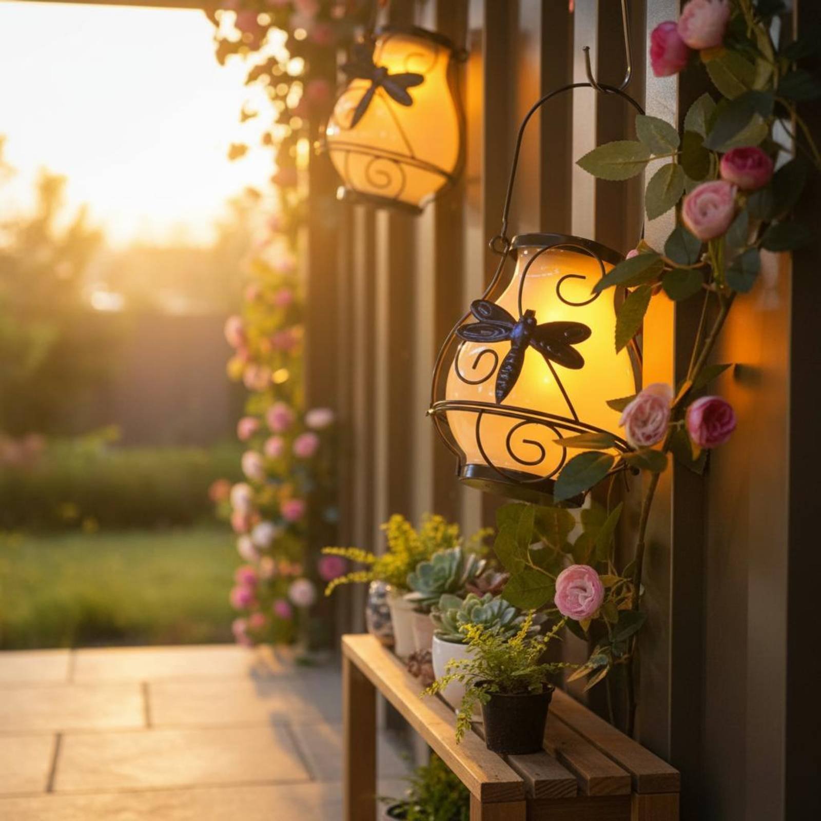 ソーラーバタフライランタン 防水バタフライソーラーランタン  - Wall Lighting Outdoor のレビューと価格