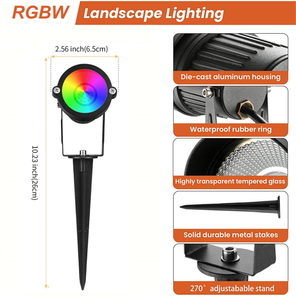 RGBW景観照明10Wリモコン付きスポットライト110V 2 - Outdoor Lighting Garden のレビューと価格