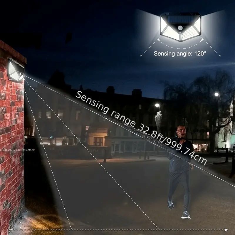 100LED屋外ソーラーガーデンライト、屋外モーションセンサ - Wall Lighting Outdoor のレビューと価格