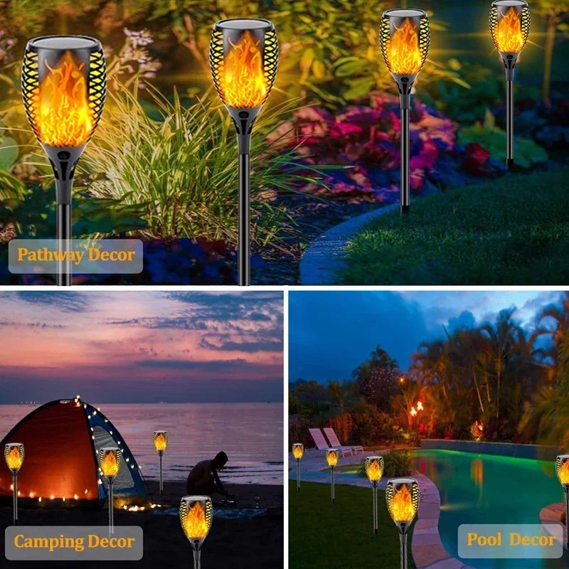 96 LED 屋外ソーラートーチライト防水ガーデンパティオち - Outdoor Lighting Low Voltage のレビューと価格