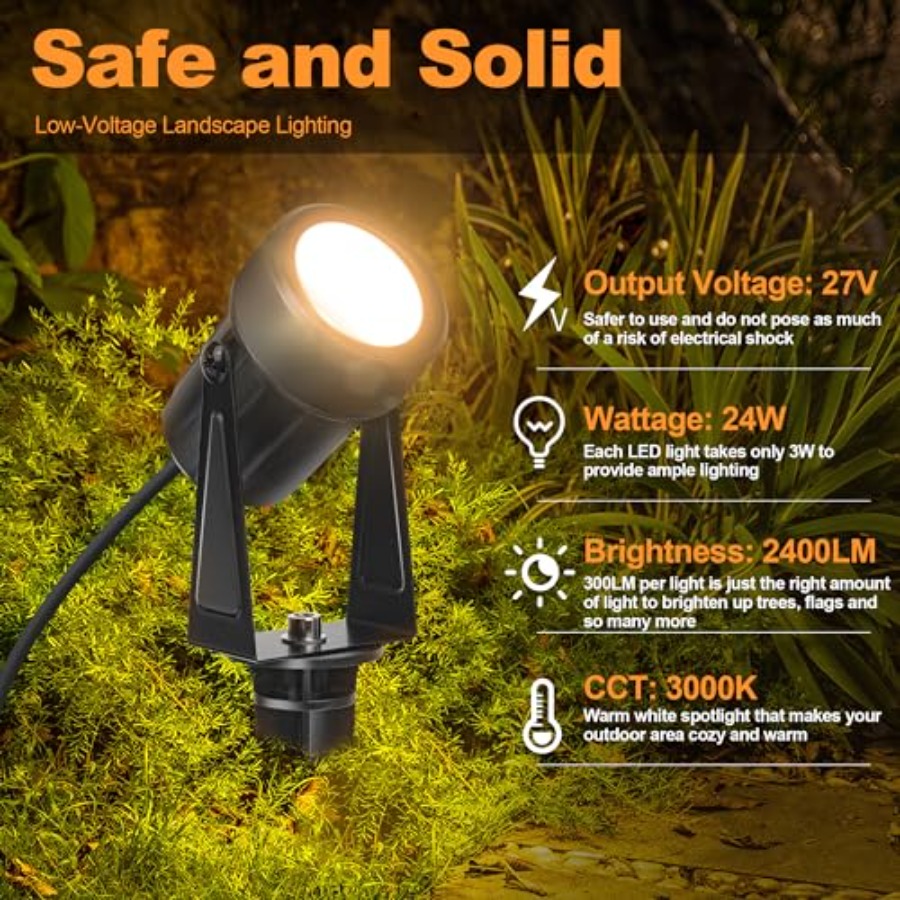 85.3フィートLED屋外景観スポットライト低電圧、24W有 - Outdoor Lighting Low Voltage のレビューと価格