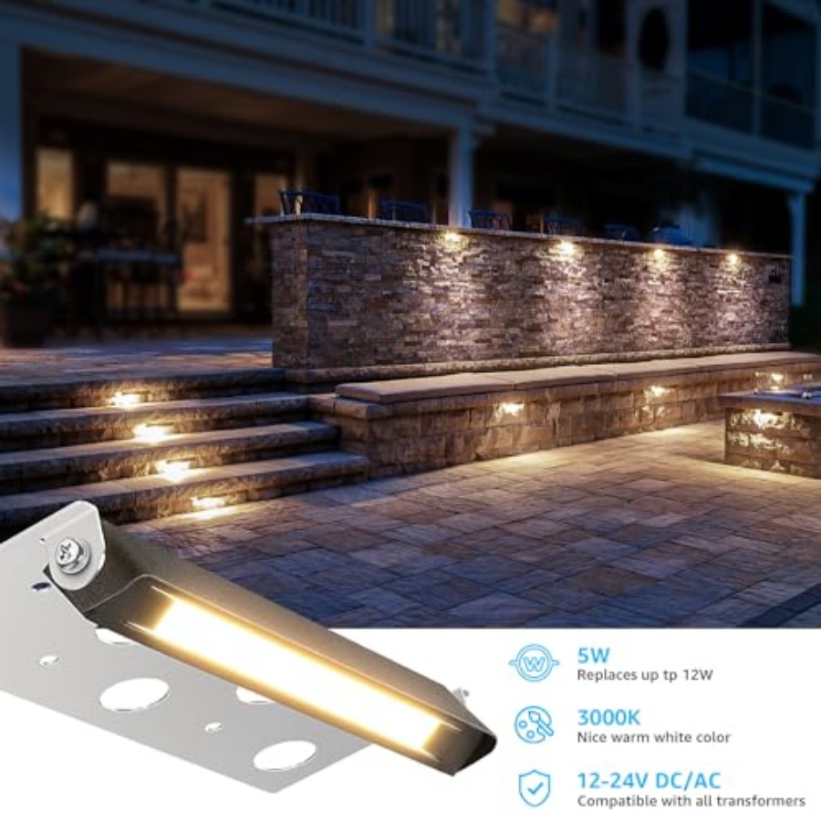 7インチハードスケープ照明 5W LED擁壁ライト 3000 - Outdoor Lighting Low Voltage のレビューと価格