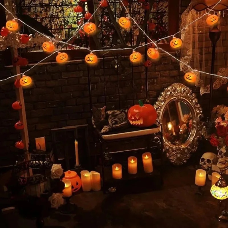 パンプキン ハロウィン ストリングライト 20LED バッテ - Outdoor Lighting Lanterns のレビューと価格