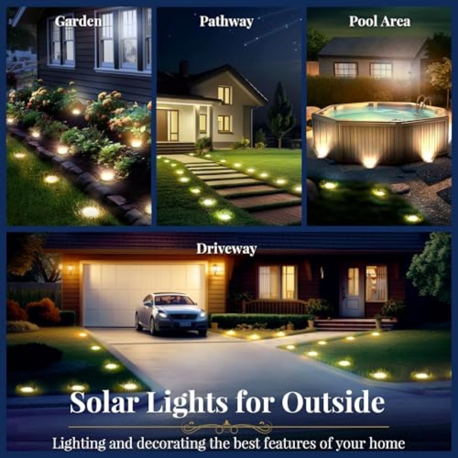ソーラーグラウンドライト ソーラーライト 屋外防水 8 LE - Outdoor Lighting Garden のレビューと価格
