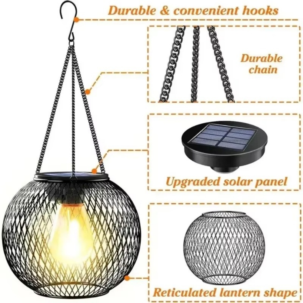 ソーラーランタン アイアンアート 屋外用 球形 吊り下げ式  - Outdoor Lighting Manufacturers のレビューと価格